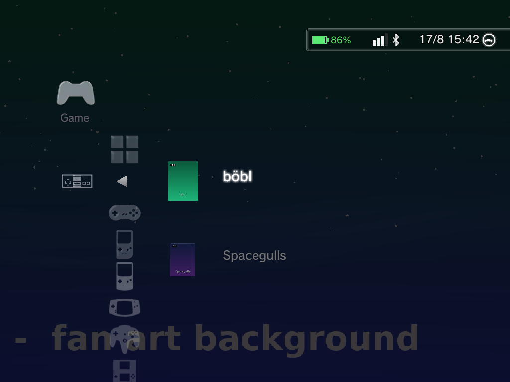 Custom background (fan art) on the device