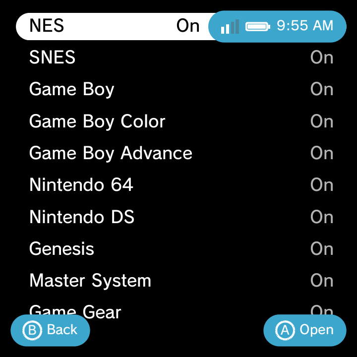 Game Systems editor in the Minima theme