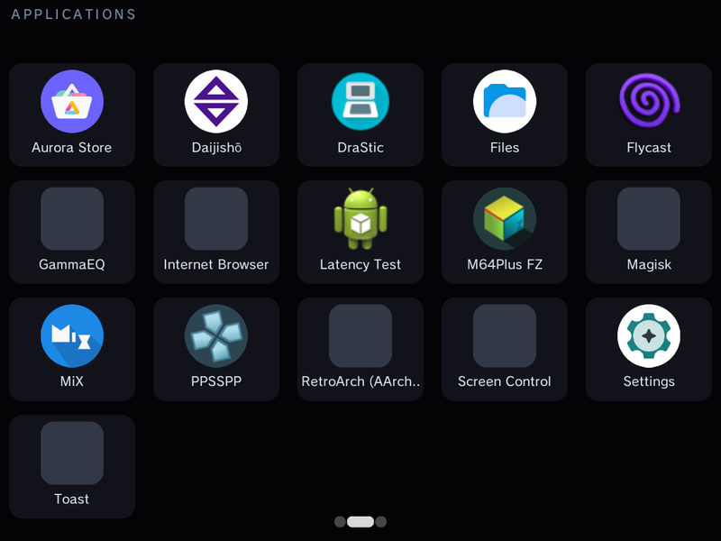 The Applications page of the Control Center
