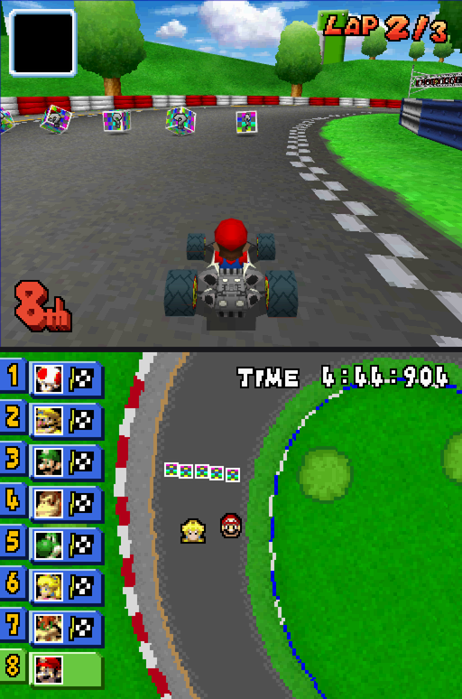 A DS racing game on the GPU 3D renderer