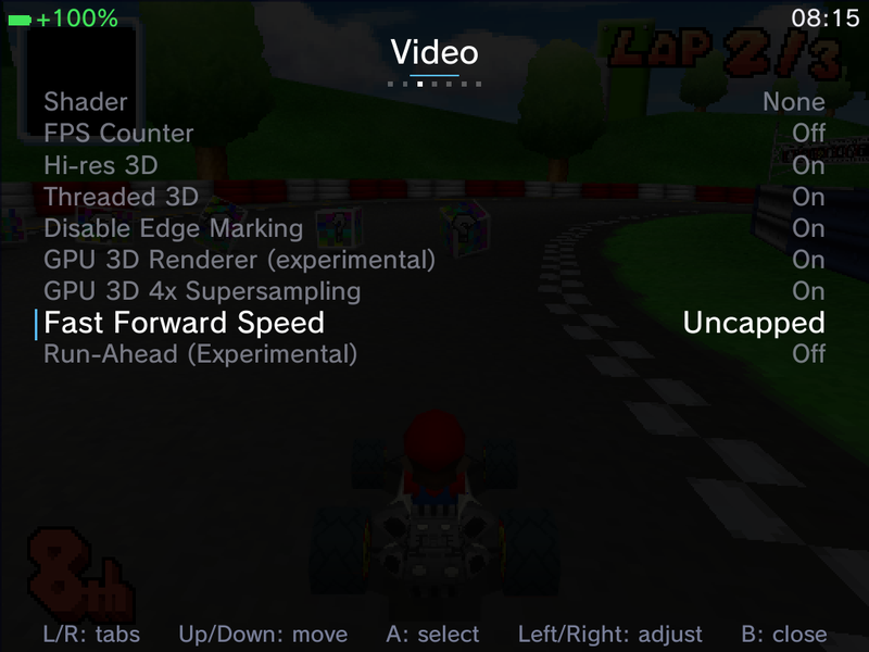 Fast Forward Speed set to Uncapped