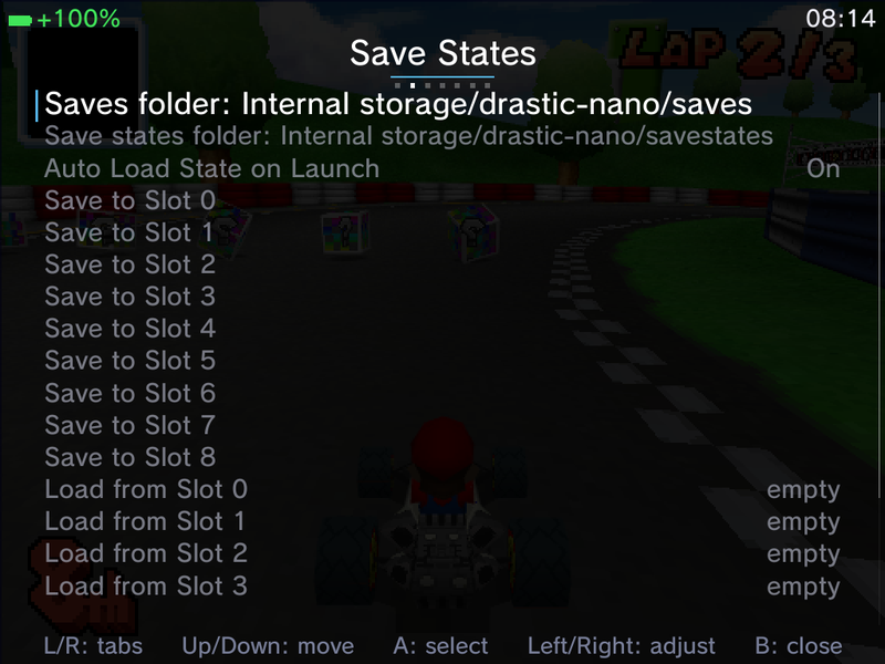 Save States page naming the folders