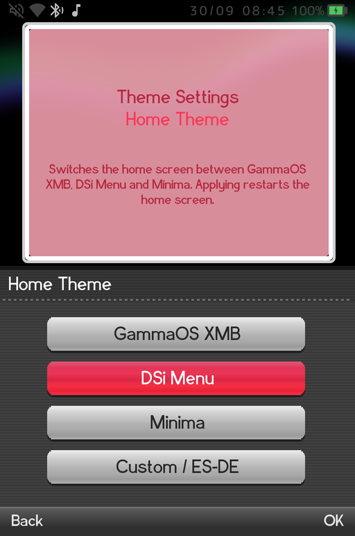 Home Theme chooser with four themes