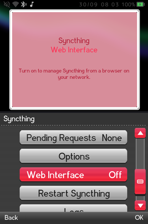 The Web Interface row