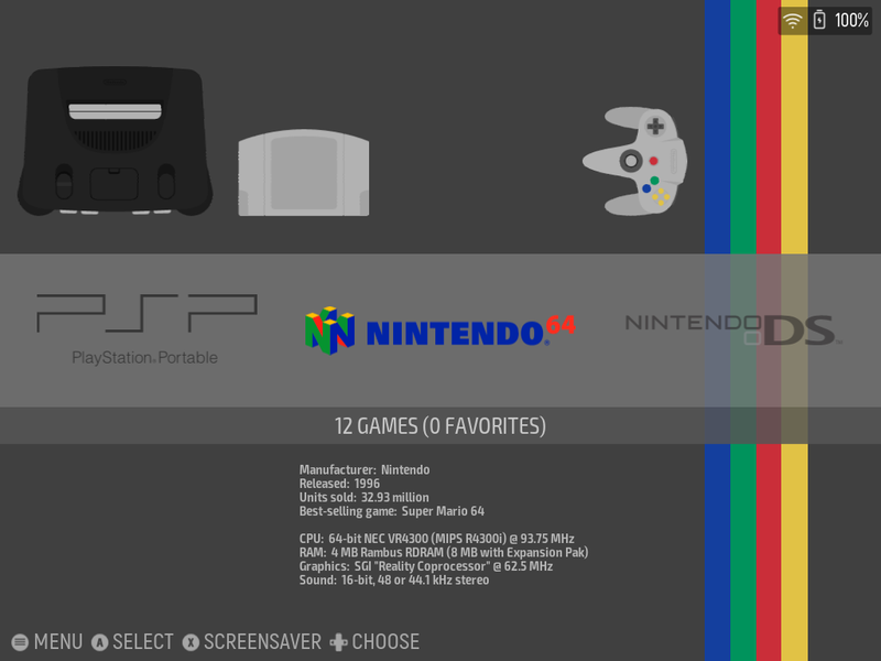 The Slate ES-DE theme showing the system carousel