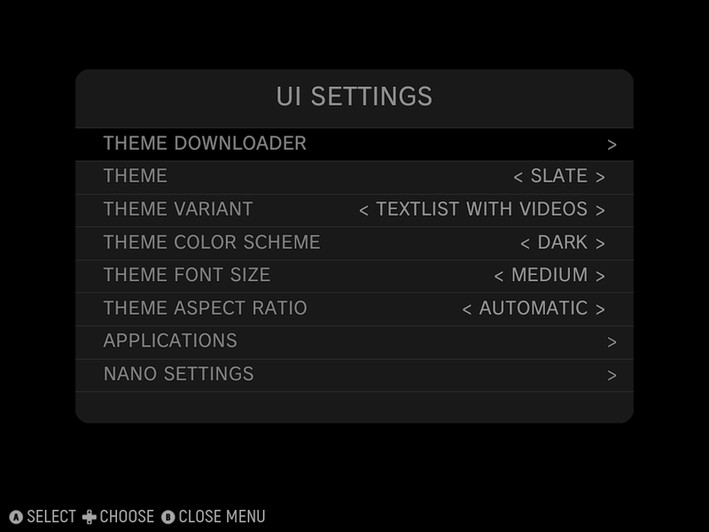 ES-DE UI Settings menu
