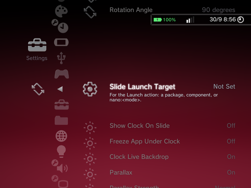 Slide Launch Target row