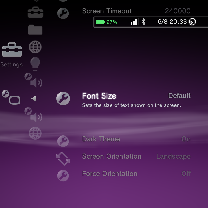Font scaling across themes