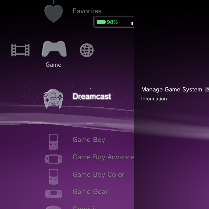 Manage Game System shortcut