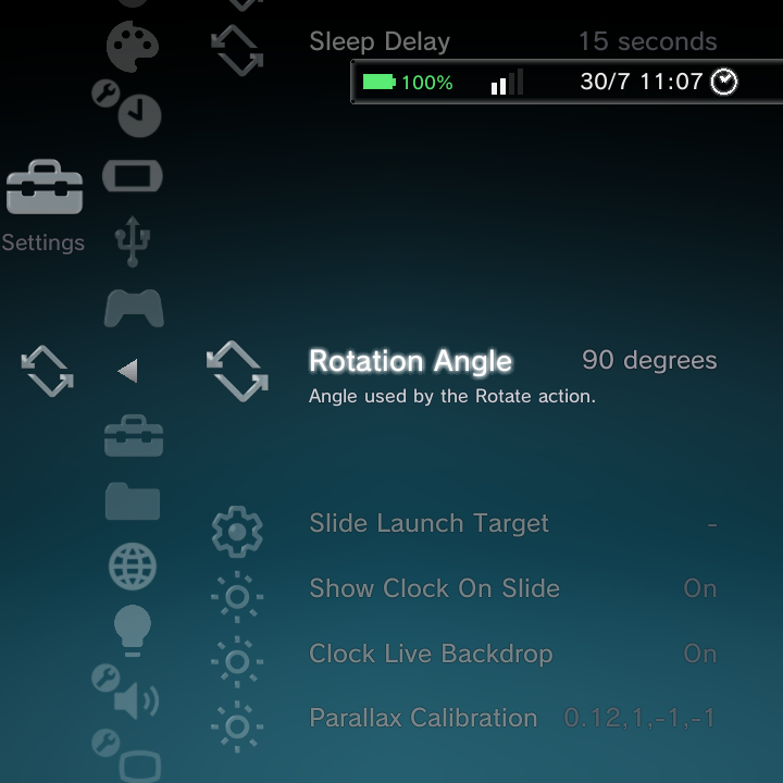 The clock and parallax options